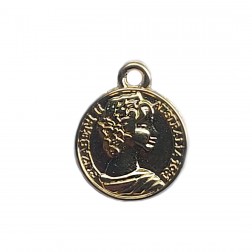 Medalha Elizabeth II - Banho Dourado - (UNID)